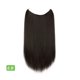 thumbnail image 1 of Xiao Hua Extensiones de Cabello Lacio de una Sola Pieza, Peluca de 18 Pulgadas de Largo con Diseño de Hilo invisible, Adecuada para Cabello Rizado O Lacio, Peluca de Peinado Multifuncional, Castaño, 1 of 2