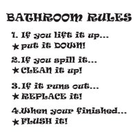 Rienda Libre Graphics - Decomural Bathroom Rules Bathroom Ws-41028