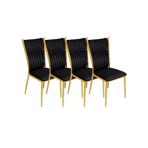 Habita2 Chile - Pack 4 Sillas Tejidas Para Comedor Arthur Negro