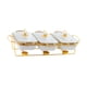 thumbnail image 1 of Juego De Buffet Con Plato De Calentamiento Y Rejilla, Calentador De Alimentos De Lujo Para Bodas, Hoteles Y Eventos, A Rayas Blancas., 1 of 5