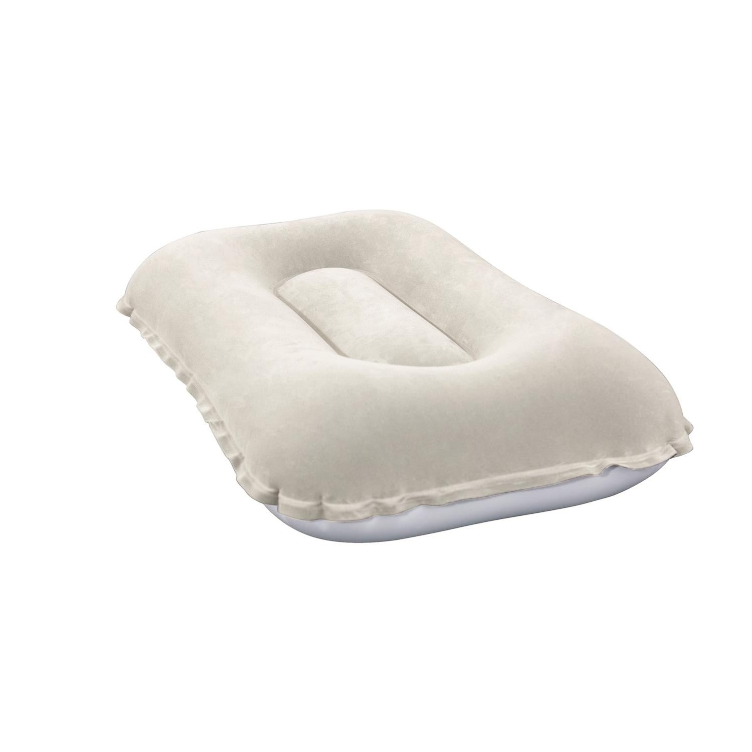 Almohada Inflable Aterciopelada 42x26x10cm Bestway Beige Tamano Unico