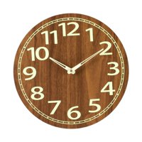 Magideal - Reloj De Pared Con Luz Nocturna Moderna, Reloj De Pared Silencioso Sin Tictac De 12 Pulgadas, Números Y Manecillas Con Función Luminosa Grande, Reloj