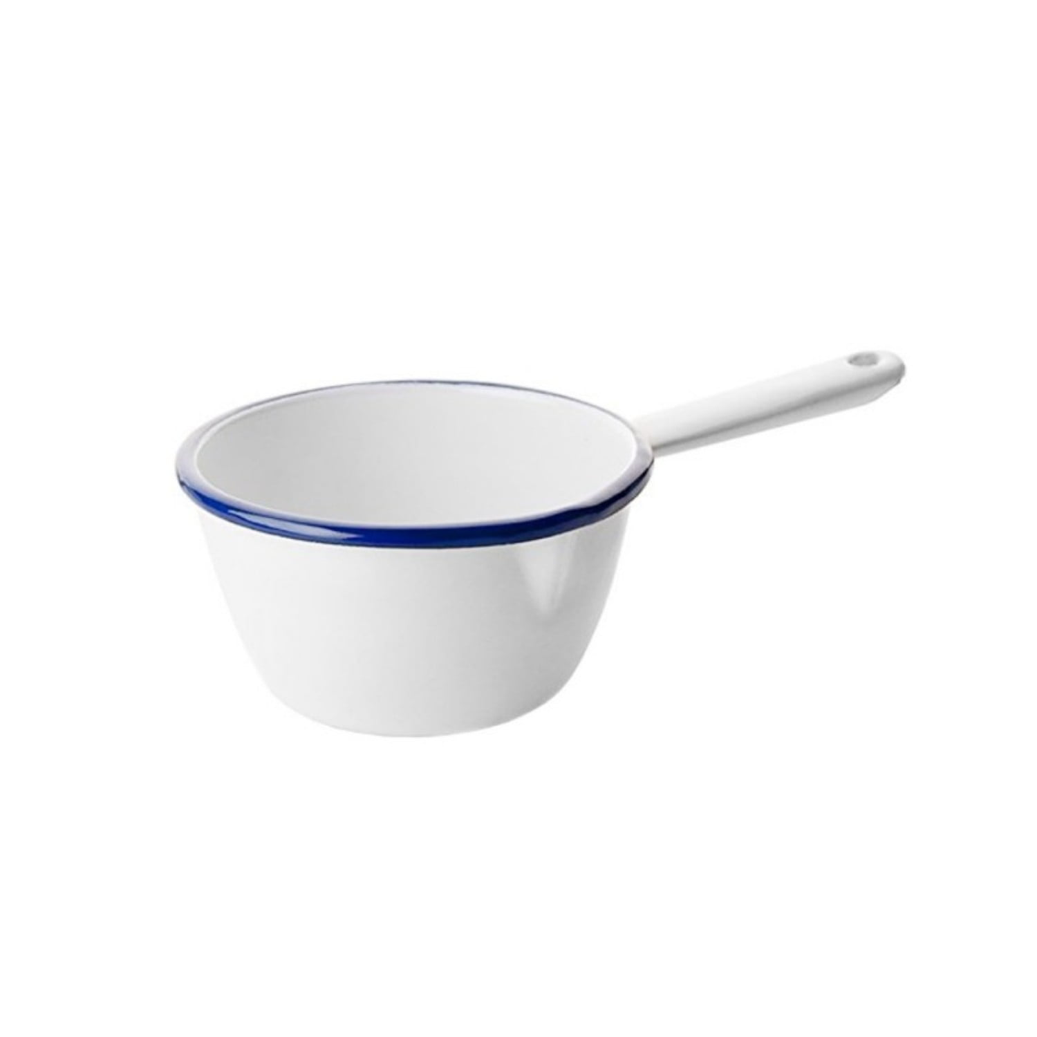 Cacerola Con Mango Acero Esmaltado Blanco Y Azul 10cm Ibili