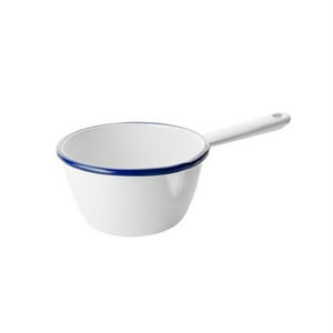 Cacerola Con Mango Acero Esmaltado Blanco Y Azul 10Cm Ibili