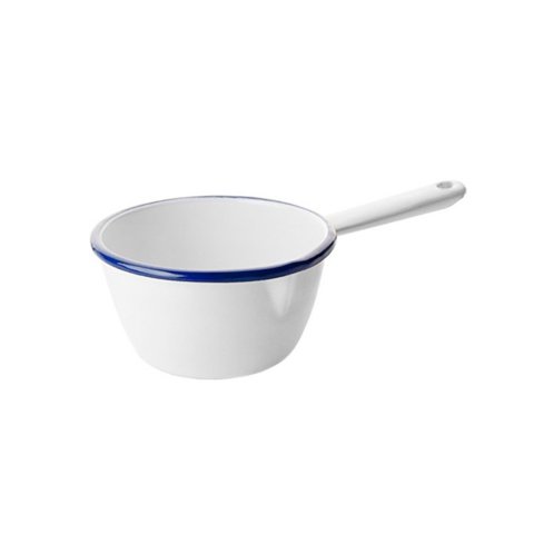 Cacerola Con Mango Acero Esmaltado Blanco Y Azul 10Cm Ibili