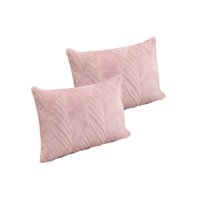 Genérico - Set De 2 Fundas De Cojin Serie Hojas 30X50 Cm Rosa