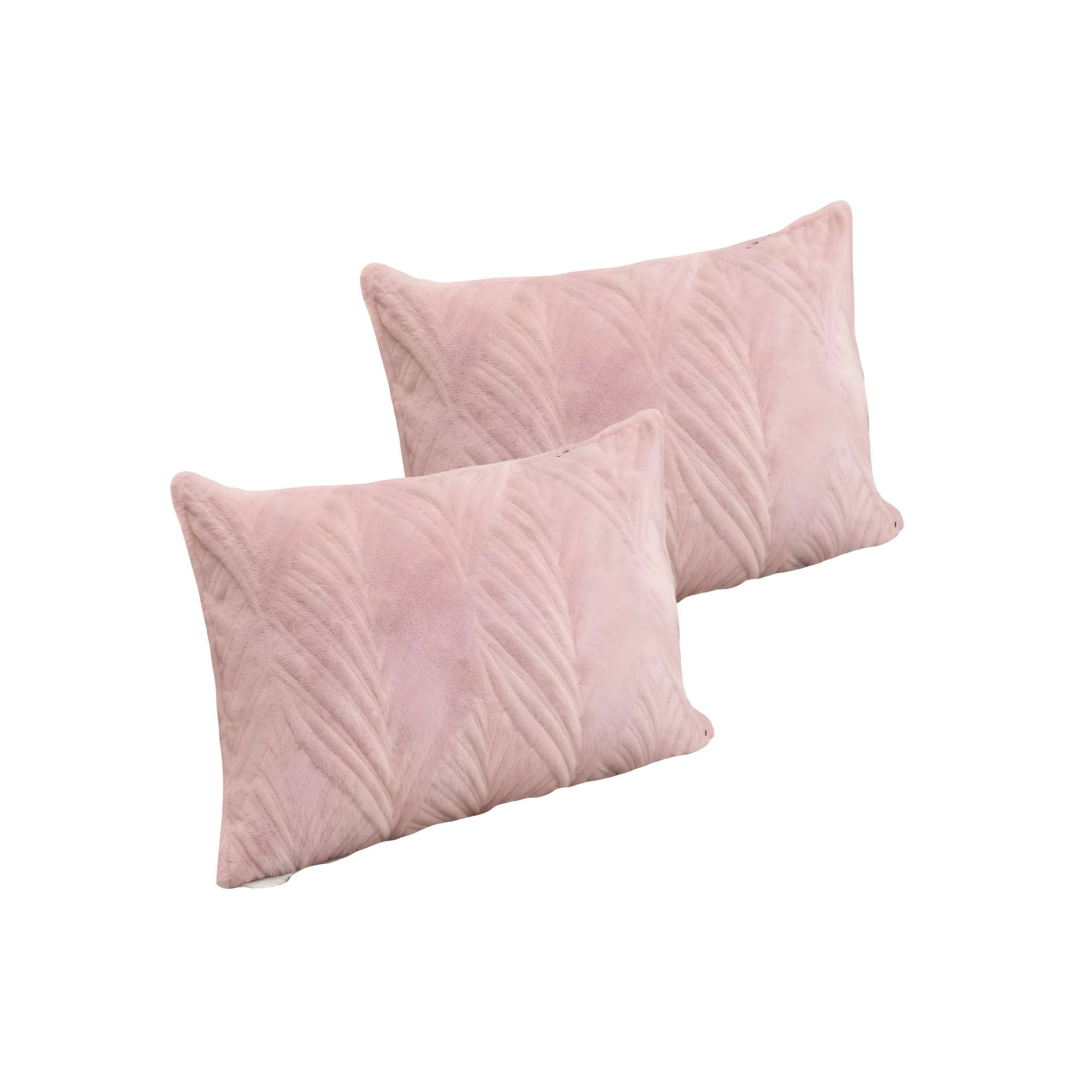 Genérico - Set De 2 Fundas De Cojin Serie Hojas 30x50 Cm Rosa