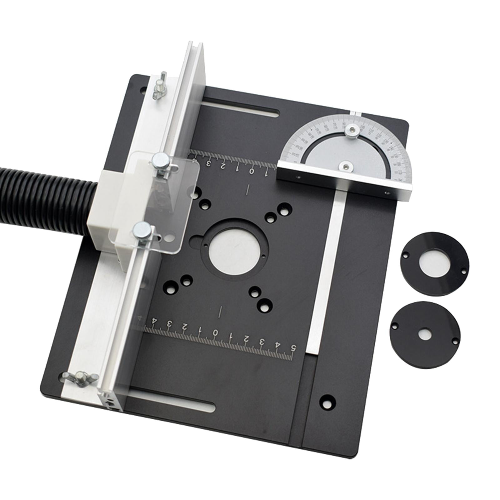 Magideal - Placa De Inserción De Mesa De Enrutador, Bancos De Tablero Abatible De Fresado De Madera, Valla Deslizante De Alta Resistencia, Placa De Montaje De In A Con Regla De Respaldo