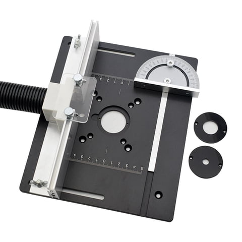 Magideal - Placa De Inserción De Mesa De Enrutador, Bancos De Tablero Abatible De Fresado De Madera, Valla Deslizante De Alta Resistencia, Placa De Montaje De In A Con Regla De Respaldo