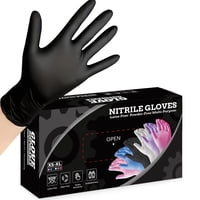 Generic - Guantes De Nitrilo Y Vinilo Desechables Sin Polvo, Libres De Látex – Color Negro Para Uso Industrial, Jardinería Y Tatuajes (Resistentes Y Flexibles)