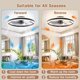 thumbnail image 5 of Ventilador de techo VOLISUN de 23,6" sin aspas con luz LED regulable, 5 of 7