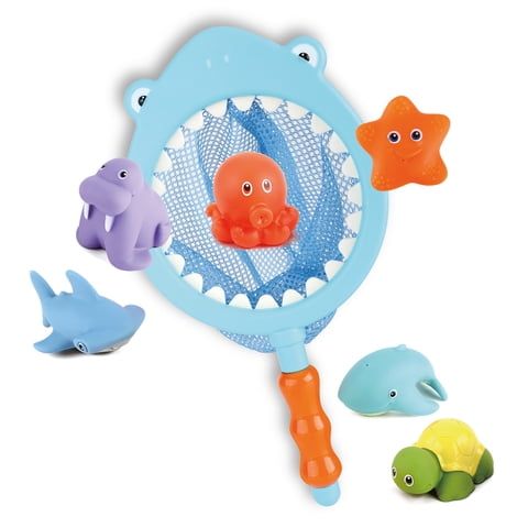 Benic Baby - Juego De Pesca Con Red Tiburón Y Animalitos De Silicona Cambia Color