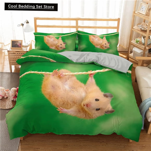 Hamster Duvet Cover Size Family Pet Guinea Pig Bedding Set for Kids Boys Girls Lovely Mini Animal Quilt Cover Bed Sheets