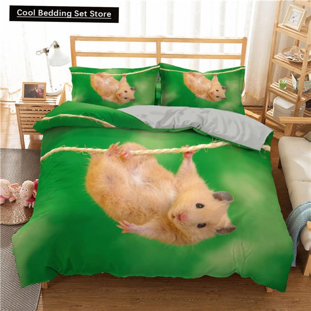 Hamster Duvet Cover Size Family Pet Guinea Pig Bedding Set for Kids Boys Girls Lovely Mini Animal Quilt Cover Bed Sheets