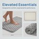 thumbnail image 4 of Alfombra de baño de lujo REGALWOVEN - Alfombra de baño de microfibra ultra suave y absorbente, antideslizante, lavable a máquina, alfombra de ducha peluda gris 32" x 20", 4 of 6