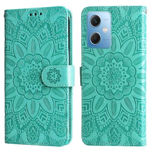 Funda Tipo Cartera Foxdock Para Xiaomi Poco X5 , Diseño Girasol En Relieve, Cuero Pu, Cierre Magnético, Soporte Y Tarjetero