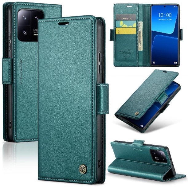 CaseMe tipo cartera Xiaomi 13 Pro con cierre magnético, RFID, tarjetero, soporte, carga inalámbrica
