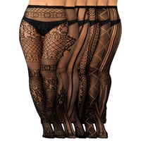 Medias Tipo Pantimedias Skylety Fishnet, Lencería Con Tirantes, 6 Unidades