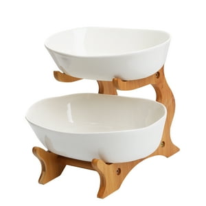 Concepts Life - Frutera Cerámica / Madera 2 Niveles 22Cm