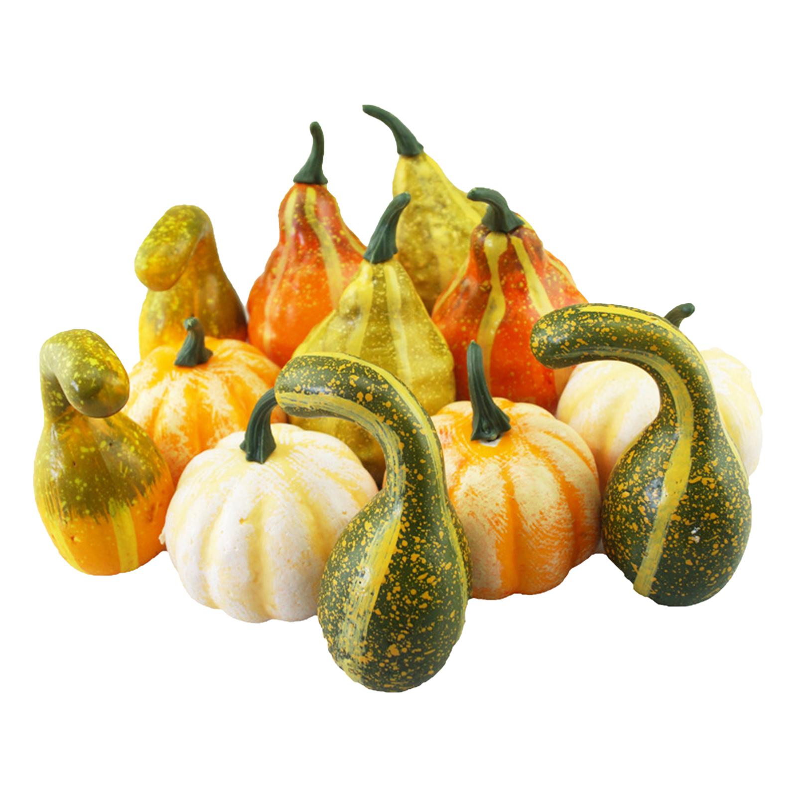 Bothyi - Calabazas De Espuma Diy Decoración Simulación Halloween Para Mesa De Comedor 12 Piezas Multicolor