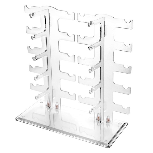 Soporte para gafas de sol Lamoutor, 2 filas, plástico transparente