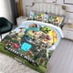 thumbnail image 3 of Una Película de Minecraft Conjunto de sábanas temático, trío de piezas, cómodo y amigable con la piel, diseño único, regalo de decoración para el hogar para familiares, amigos y fans,135cm *200cm, 3 of 6