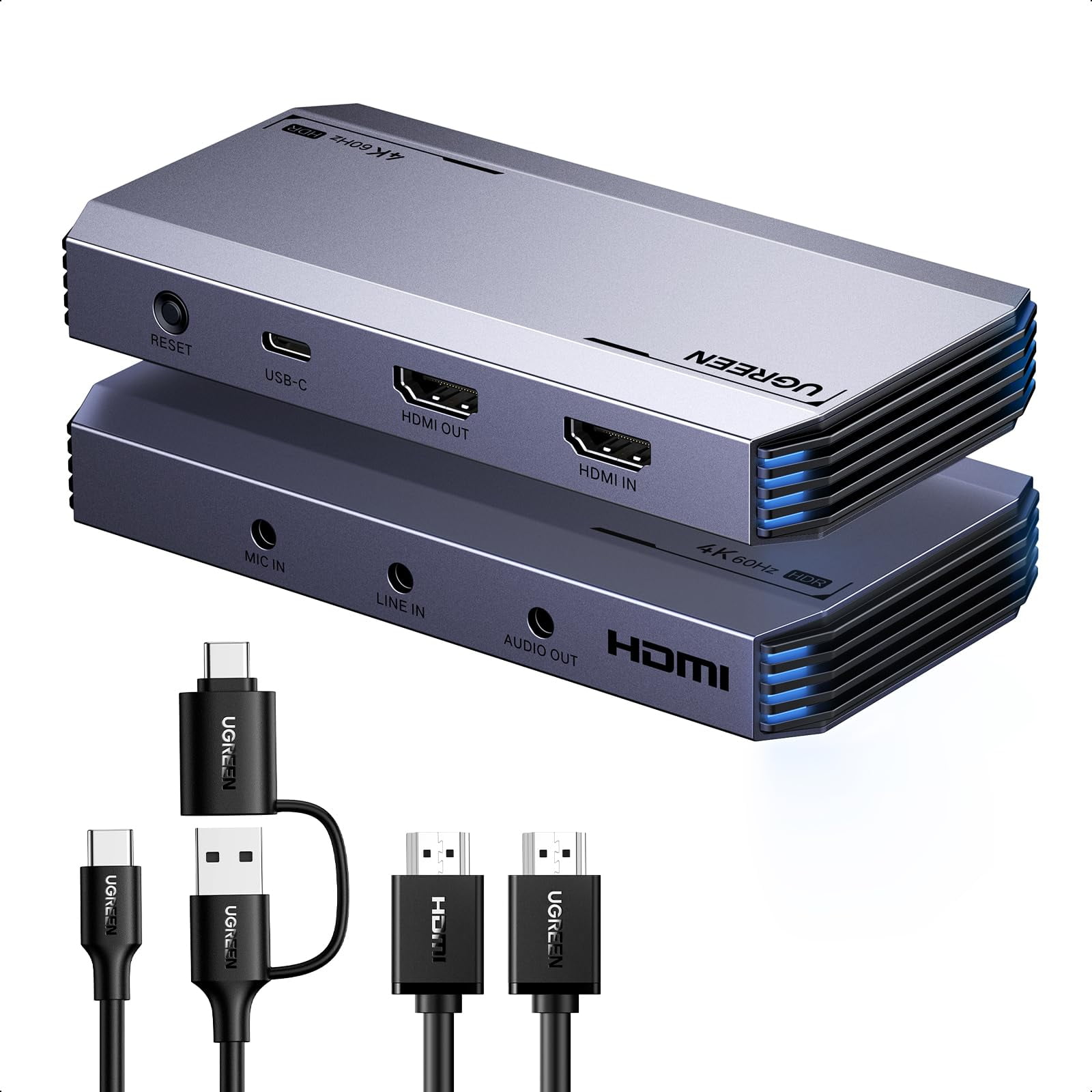 Tarjeta De Captura Ugreen 4k @60hz Hdmi Usb 3.0 Para Streaming Y Juegos