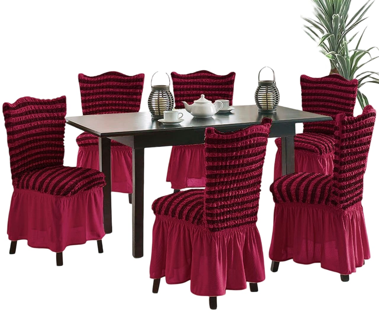 Genérico - Pack 6 Fundas Sillas Turcas Diseño Lineal L3