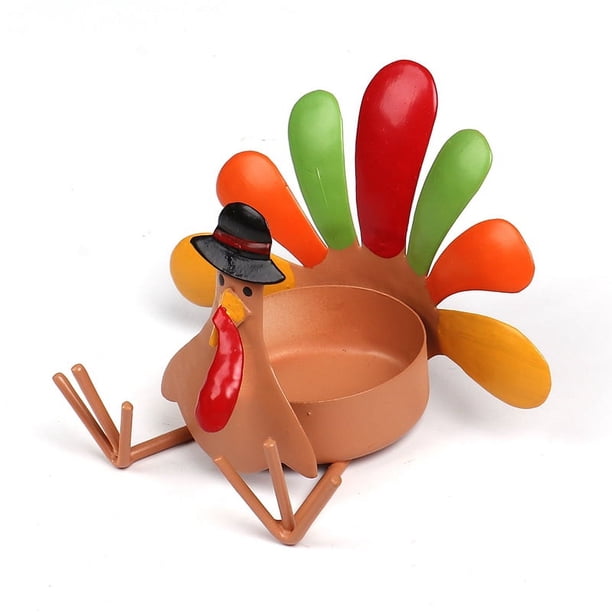 1pc Thanksgiving Turkey Tea Light Candle Holders - Metal Candle Holder for Home Decor, Table Decor, Weddings, and More