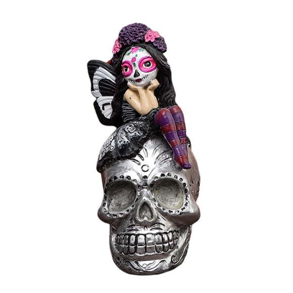 Estatuilla De Calavera Para Niña, Decoraciones De Halloween Para Escaparates De Tiendas