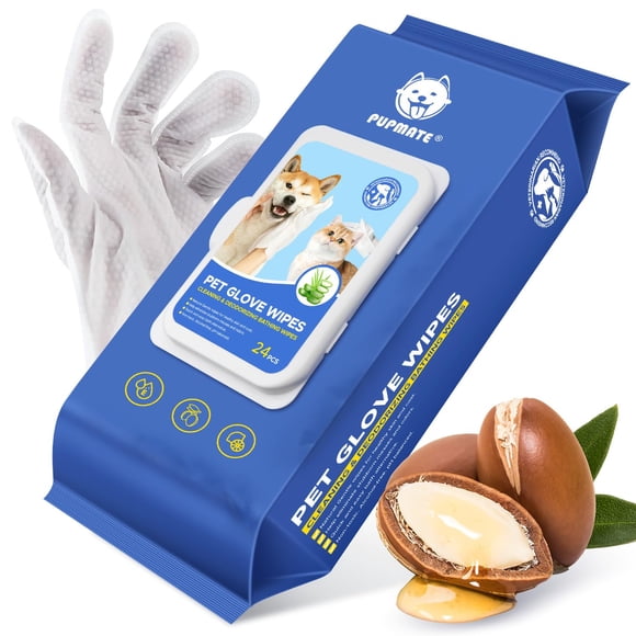 Guantes de limpieza para mascotas PUPMATE para perros y gatos, 24 unidades