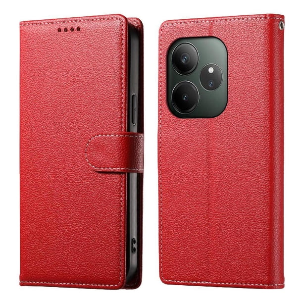 Funda para FOXDOCK Realme GT6 5G– Cuero Premium, 3 ranuras para tarjetas, Protección contra impactos