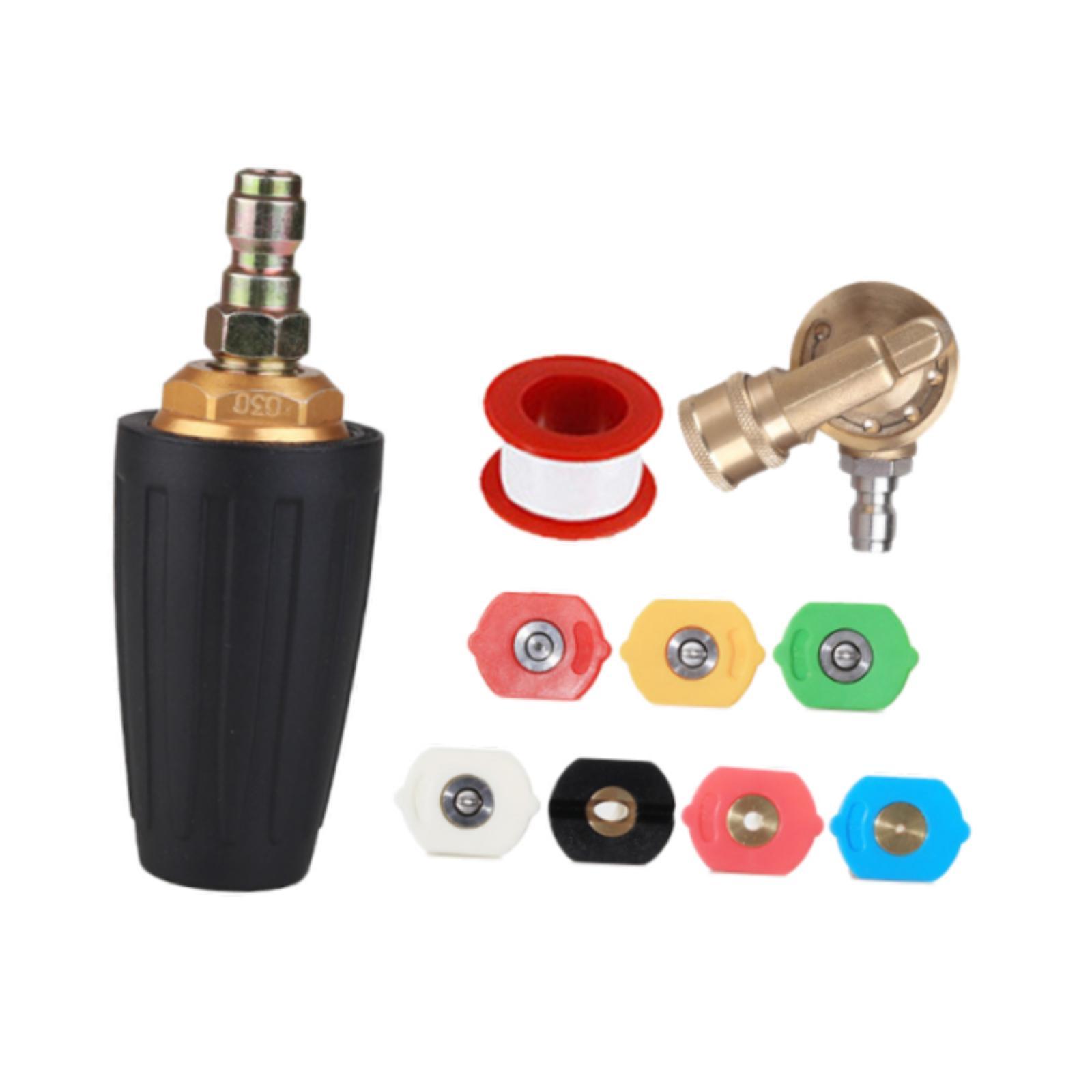 Magideal - Boquilla De Turbina Para Lavadora A Presión, Boquilla Giratoria De 360 Degree, Conector Rápido De Repuesto Fácil De Instalar De 1/4"" Para Limpieza De Jardin Con Conector