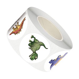 Magideal - 500 Unidades/Rollo De Pegatinas De Papel Para Álbumes De Recortes, Sobres, Cajas De Regalo, Etiquetas Artesanales, Pegatinas De Dinosaurio, Calcomanía , 3,8 Cm 38 Cm