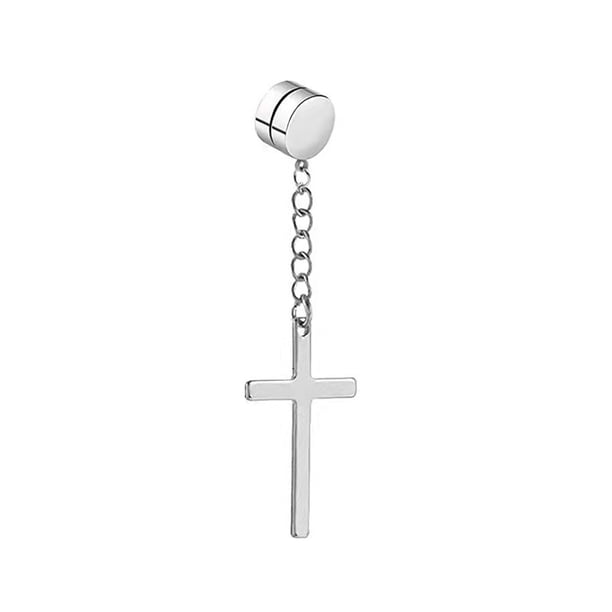Stainless Steel Cross Chain Tassel Dangle Earrings for Women, Jewelry