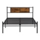 thumbnail image 3 of Full Size metal bedframe,Headboard with wood panel decoration,black, 3 of 3