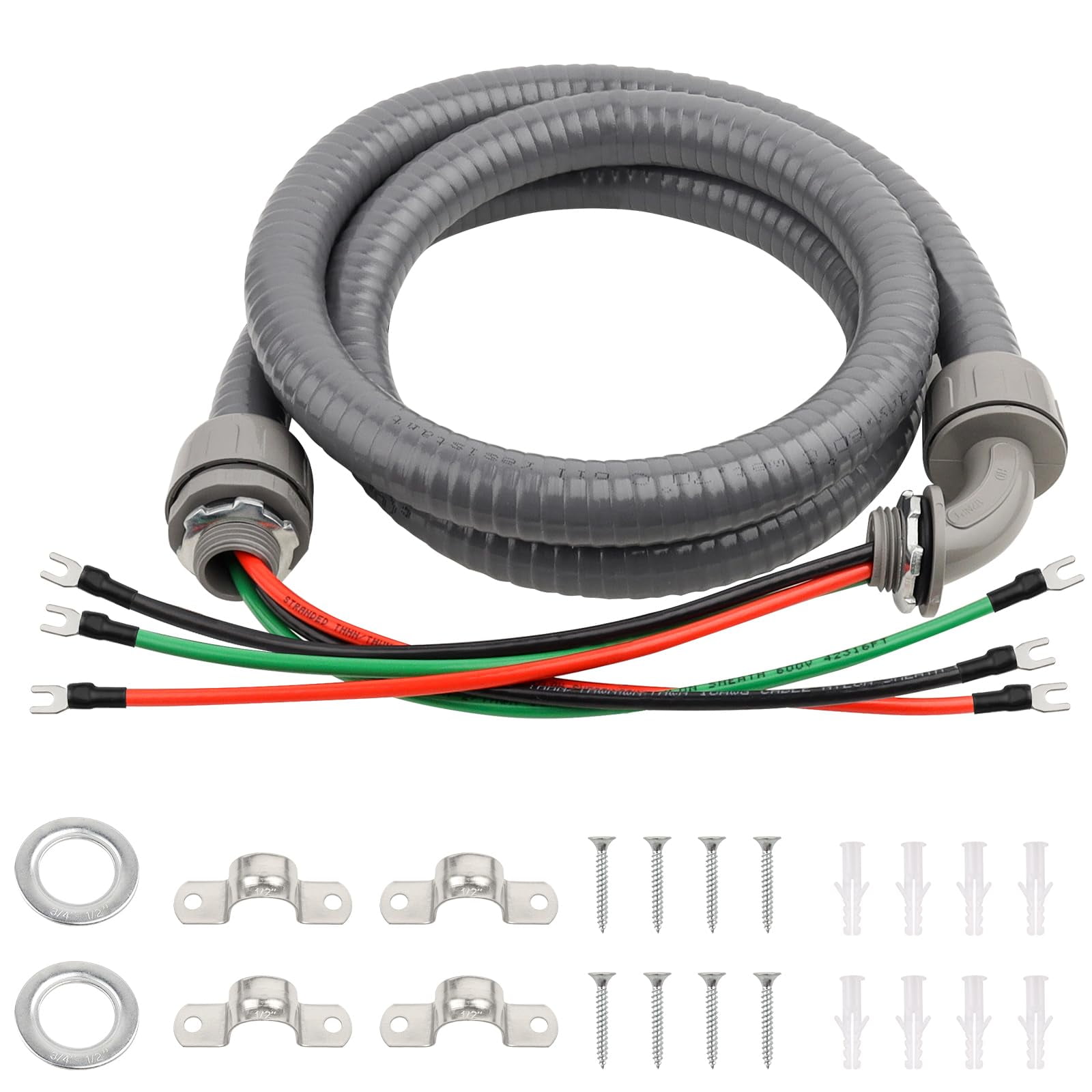 Kit De Montaje De Latiguillo Para Aire Acondicionado Mookeerf De 1/2 Pulgada, 1,8 M, Cable 10/3