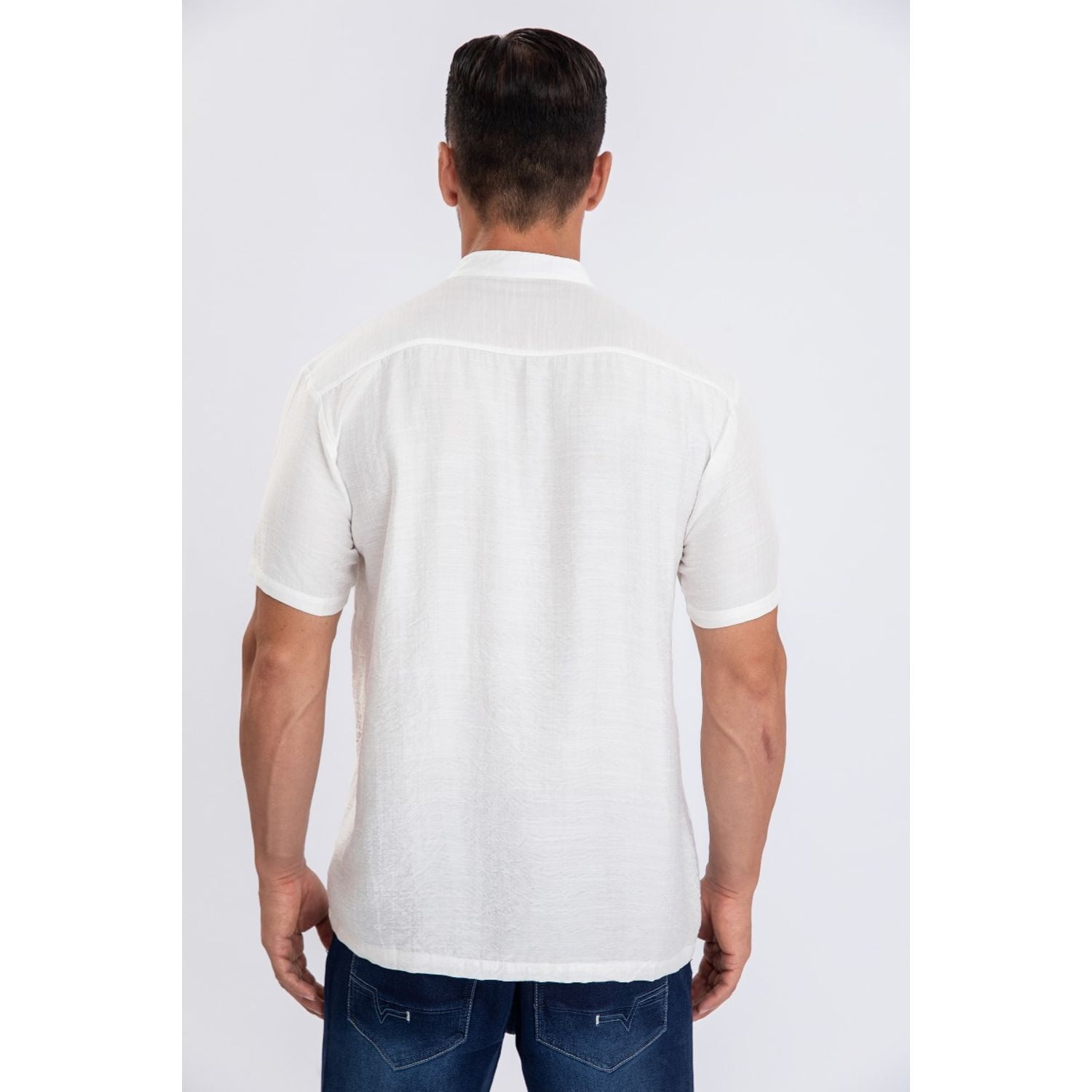 Likeshop - Camisa Verano Manga Corta Hombre Cuello Mao Casual Fashion 153