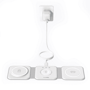 Autosky - Cargador Inalambrico Portatil 3 En 1 Blanco