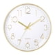 thumbnail image 1 of Reloj de pared de 12 pulgadas, elegante, moderno, silencioso, de cuarzo, funciona con pilas, redondo, decorativo, para el hogar, la oficina, la cocina, el dormitorio y la sala de estar, fácil de leer., 1 of 6