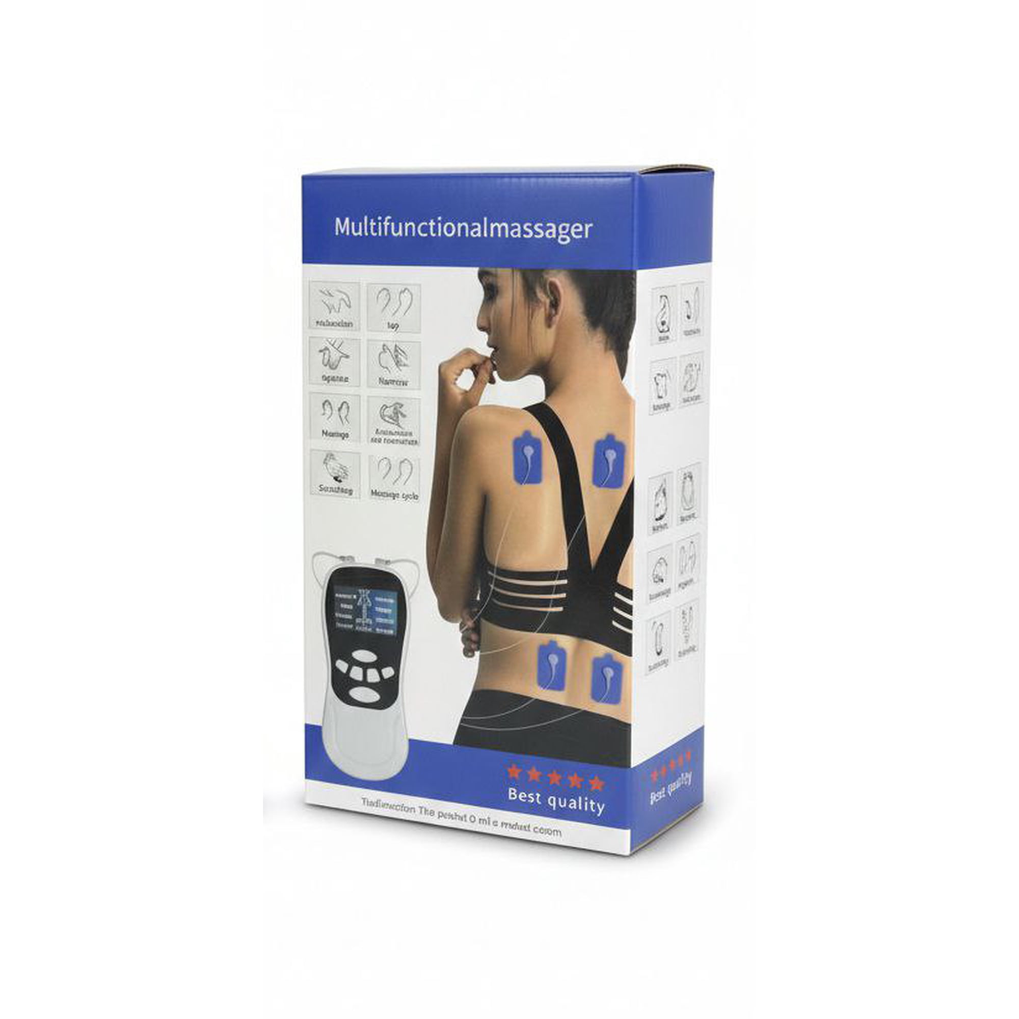 Tecnofonia - Electroestimulador Muscular Tens Electrofísico 8 Electrodos