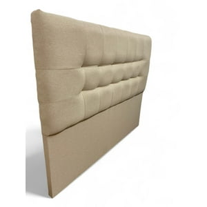 Mbc - Respaldo De Cama King Valencia Tela Lino Beige