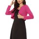 thumbnail image 4 of INSPIRE CHIC Chaqueta Bolero Corto de Mujer de Manga Larga con Cuello Redondo Cárdigan Ligero de Punto Talla S Fucsia, 4 of 6