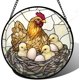 thumbnail image 1 of Colgante ventana vitral flor colibrí retro 25cm pájaro atrapasol Día Madre cumpleaños regalo abuela mujeres amantes aves, 1 of 7