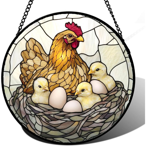 Colgante ventana vitral flor colibrí retro 25cm pájaro atrapasol Día Madre cumpleaños regalo abuela mujeres amantes aves