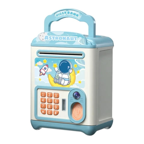 Fliperex - Alcancia Electronica Diseños Kawaii Caja Fuerte Portatil Azul Tamano Unico