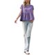thumbnail image 2 of Blusa de Manga Corta INSPIRE CHIC para Mujeres Cuello Redondo Casual con Volantes Flowy Primavera Verano Salidas Blusas Top S Púrpura, 2 of 6
