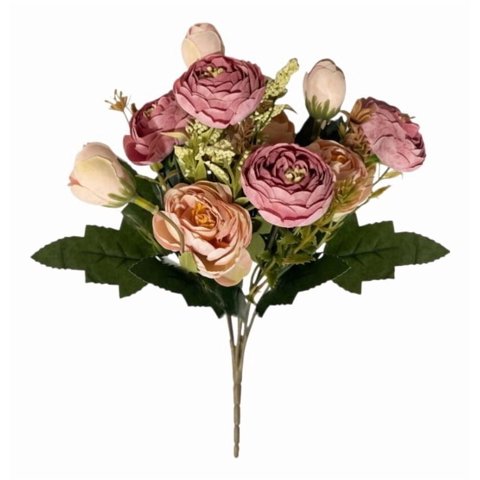 Genérico - Set 3 Ramo Flores Artificiales Peonías Capullos Adorno Jhn