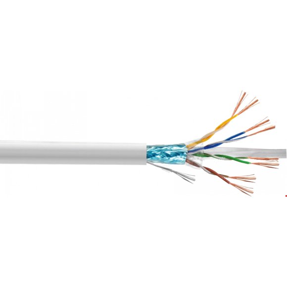 CP6FW-05-4 LINKMADE 4 Unidades Cable de Parcheo Multifilar F/UTP CAT6 Blanco LSZH de 50cm Moldeado por Inyección
