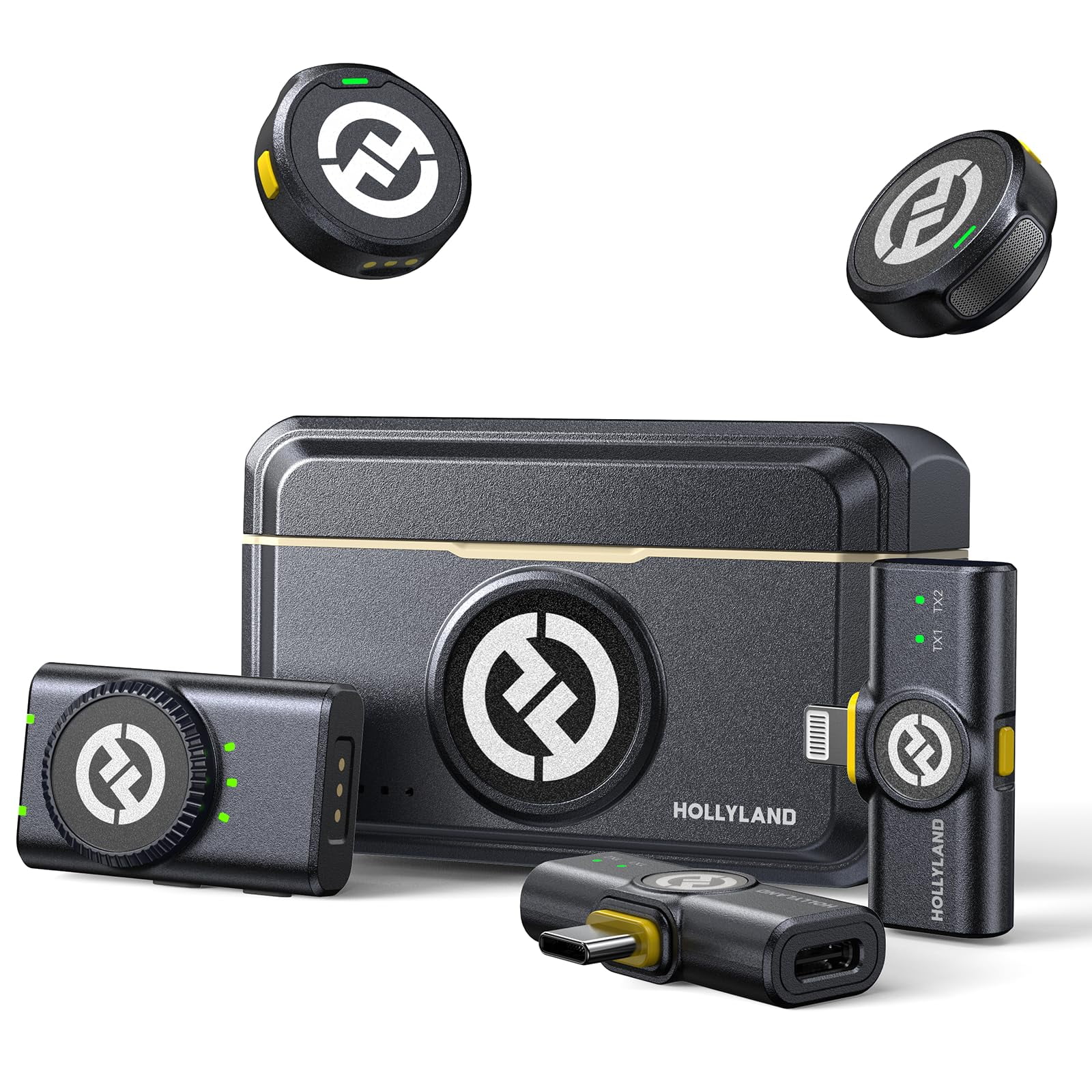 Hollyview - Micrófono Lavalier Inalámbrico Hollyland Lark M2 Para Iphone/android/cámara/pc/portátil